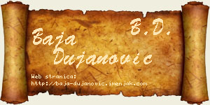 Baja Dujanović vizit kartica